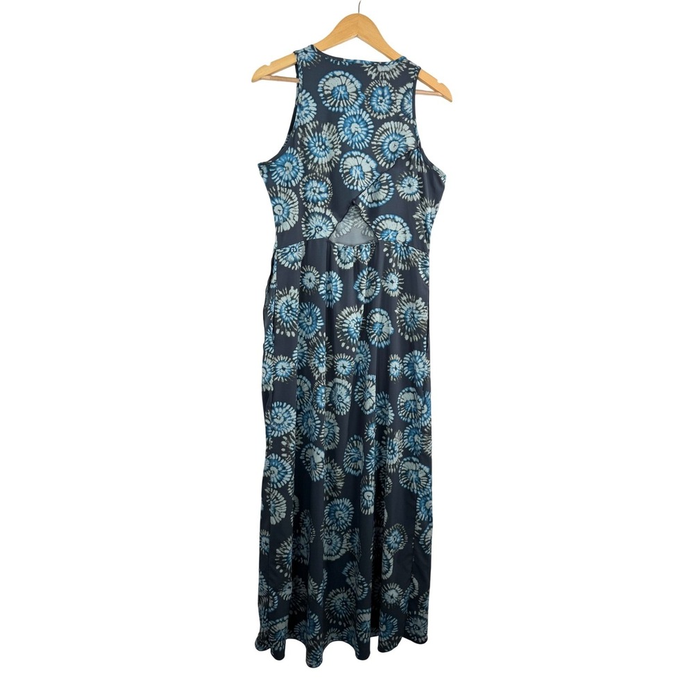 Toad&Co Navy Maxi Dress with Light Blue Floral Print - Picture 3 of 9